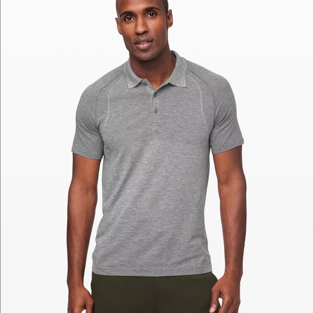 Lululemon Gray Metal Vent Tech Polo Shirt 2.0